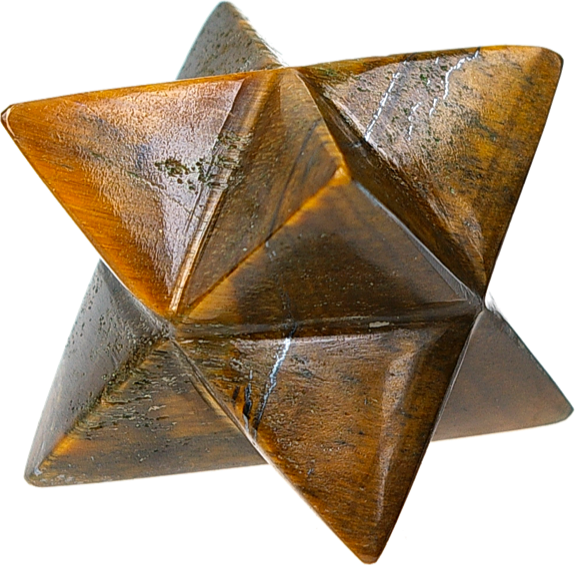Discover the energetic properties of gemstones with this combination of the sacred geometry and the power of stones with this tiger's eye star of  merkaba