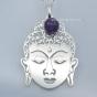 Bouddha silver necklace - Amethyst on the crown chakra