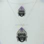 Bouddha silver necklace - Amethyst on the crown chakra