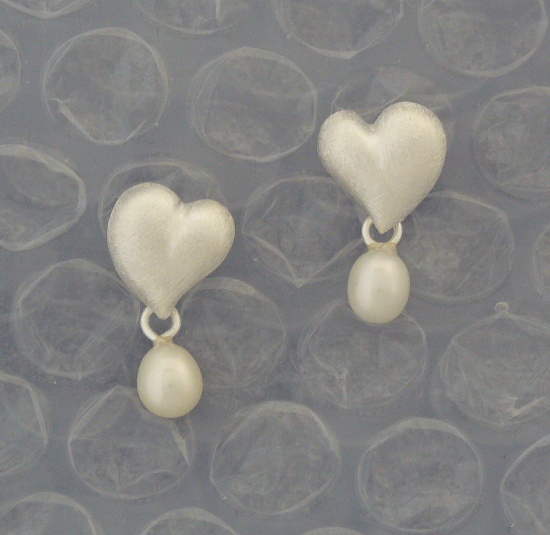 Boucles d’oreilles Coeur et Perle de Nacre