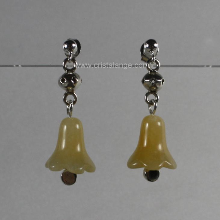 Découvrez notre gamme de bijoux lithothérapie avec des pierres gemmes semi précieuses, pierres naturelles, ainsi ce bijou boucles d'oreilles en aragonite, pierre jaune
