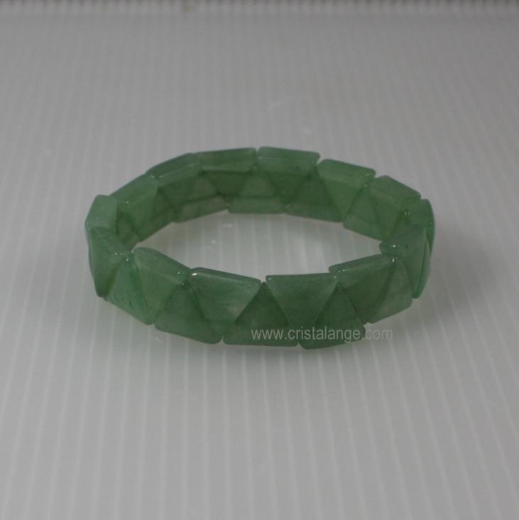 Bracelet aventurine de forme triangle, pierre verte