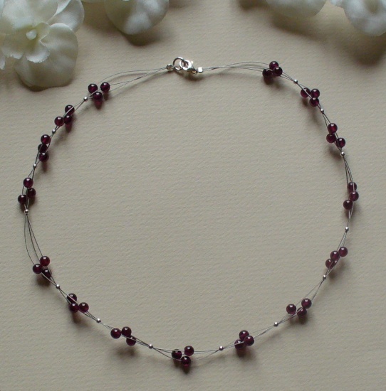 Garnet Pearls Necklace