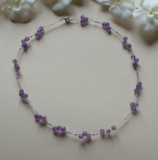 Amethyst Pearls Necklace