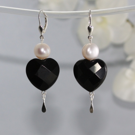 Obsidian and Pearl Bahia Earrings