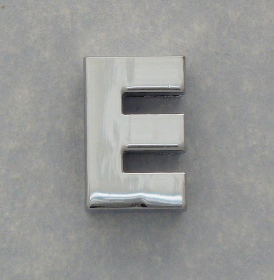 E chrome steel letter