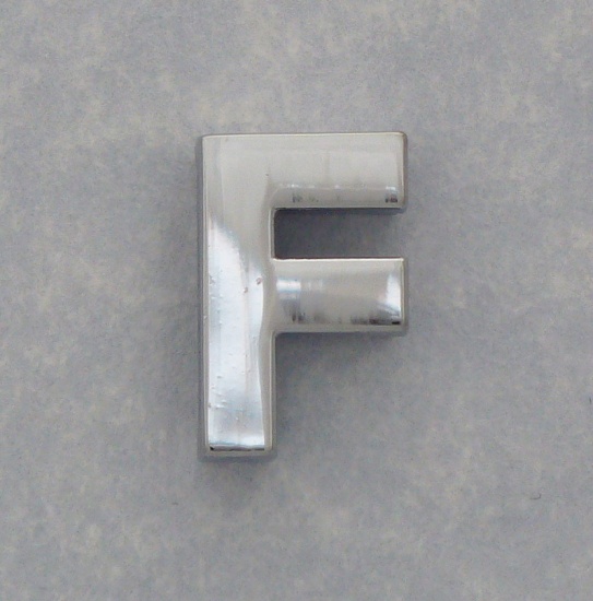 F chrome steel letter