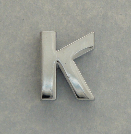 K chrome steel letter