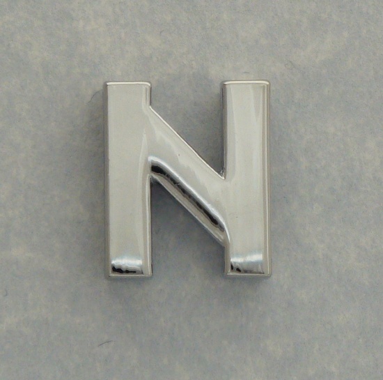 N chrome steel letter