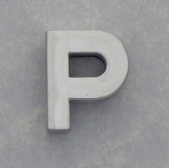 P chrome steel letter