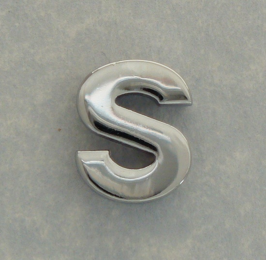 S chrome steel letter