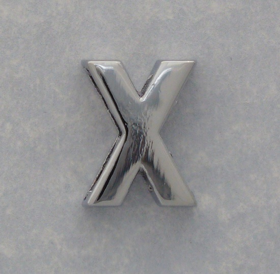 X chrome steel letter
