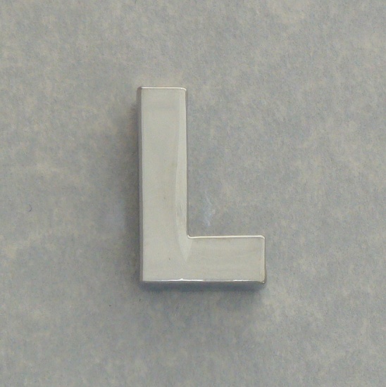 L chrome steel letter