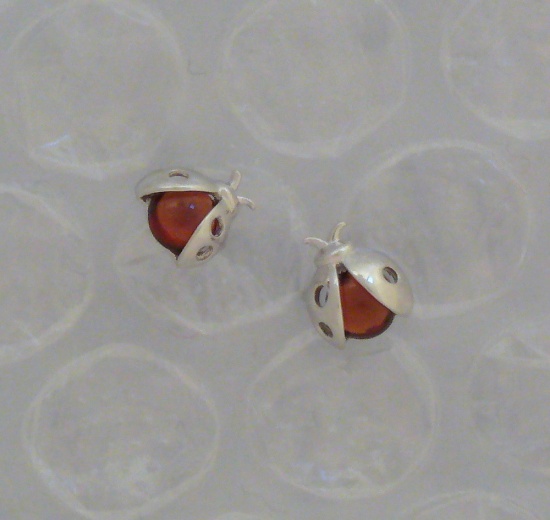 Ladybird earrings with garnets