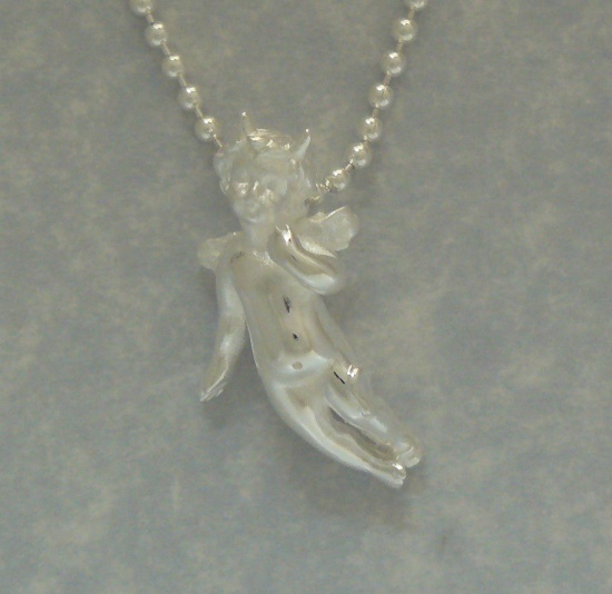 Diavolo silver pendant with necklace