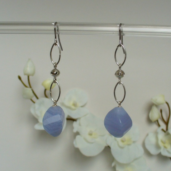 Facetted Chalcedony Earrings