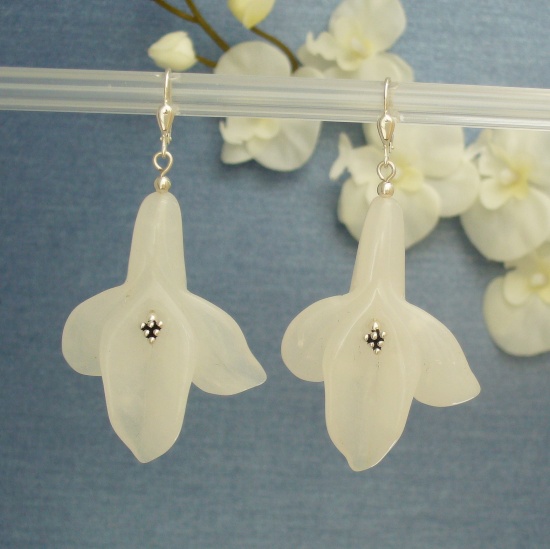Crystal White Orchid Earrings