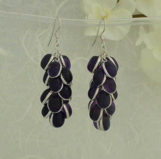 Grape of Amethyst Earrings