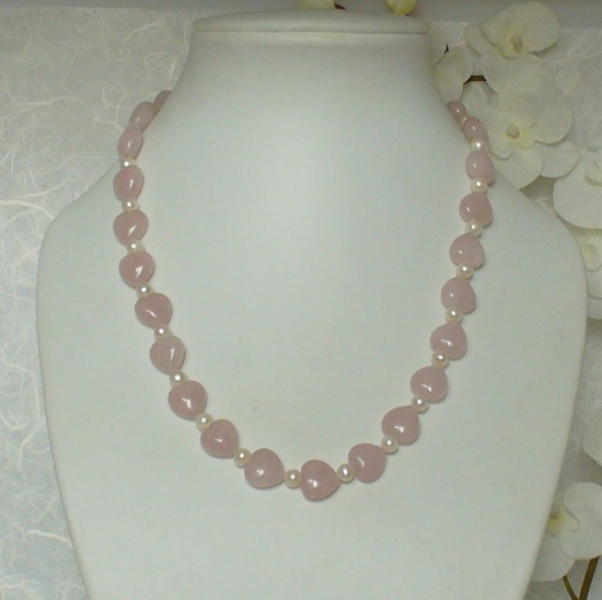 Rose Quartz & Pearl Necklace