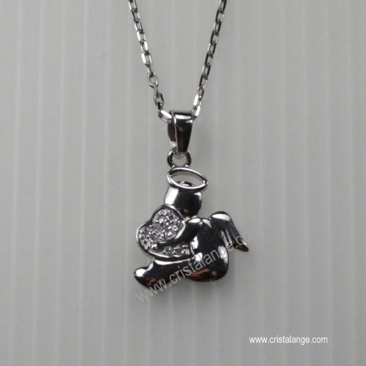 Silver necklace Daviane with angel