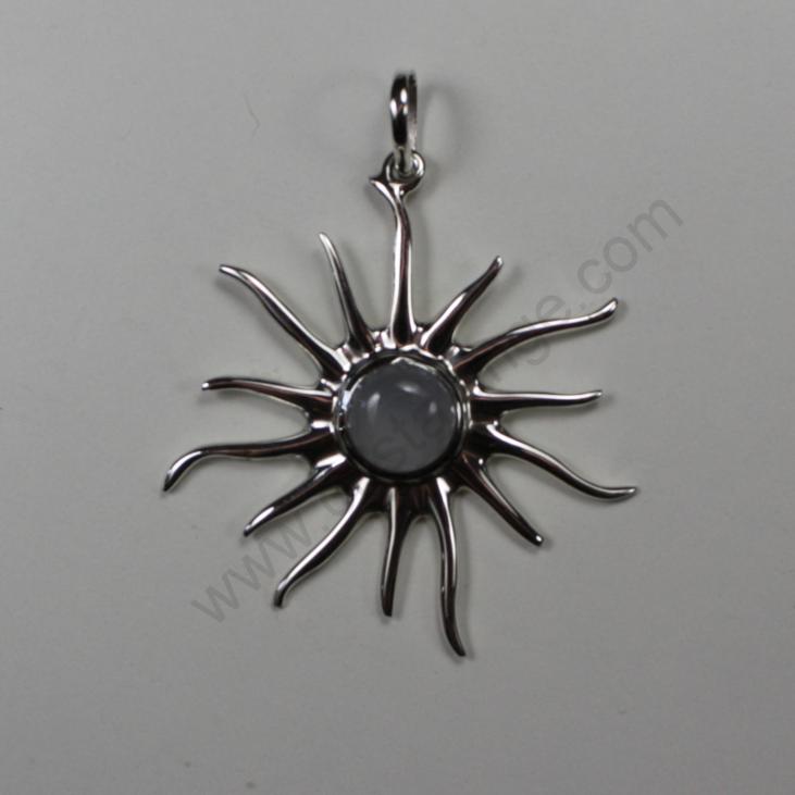 Blue sun chalcedony pendant