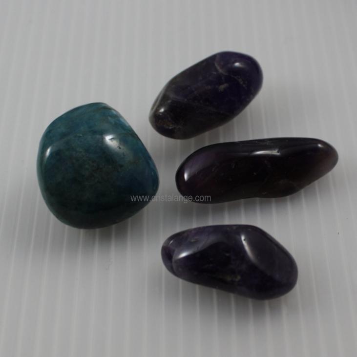 Apatite & Amethyst (tumbled stones)