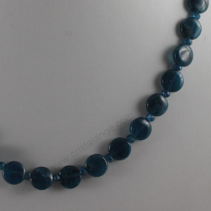 Discover our healing gemstone jewellery with this petrol blue apatite necklace
