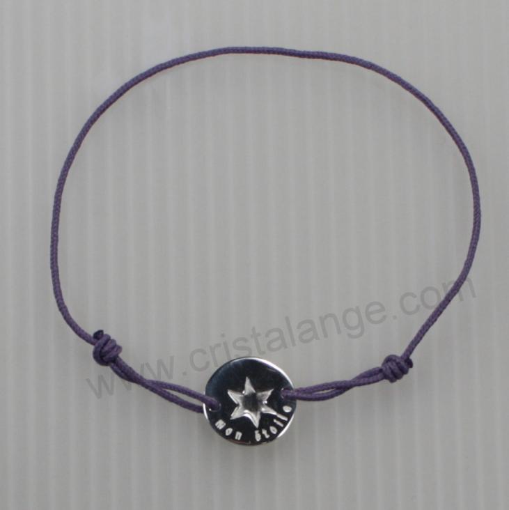 Marie Laure T «mon étoile» silver coin on link bracelet