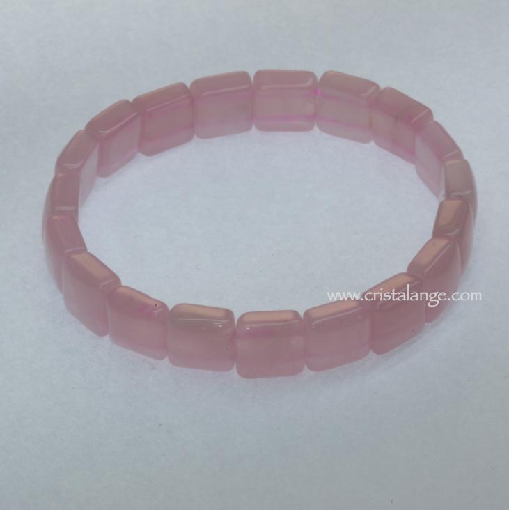 Rose quartz square bracelet