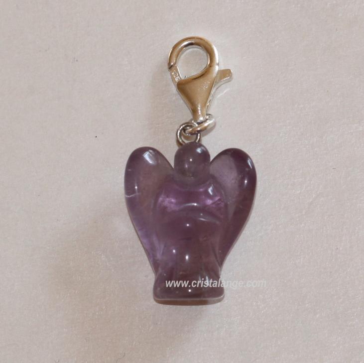 Discover our guardian angel jewellery as this baby angel charm with amethyst purple stone