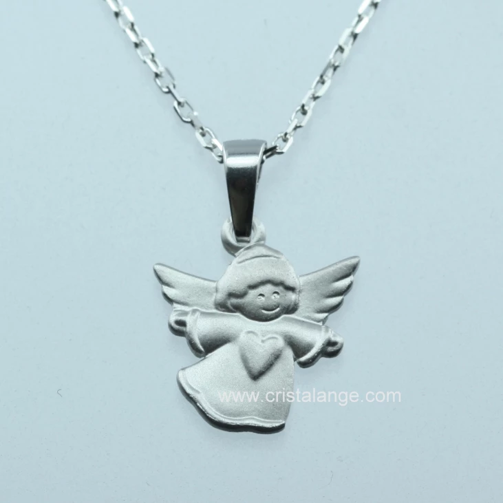 Silver guardian angel with heart