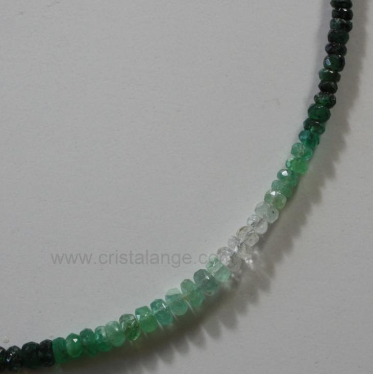 Discover the energetic properties of gemstones and precious stones, here an emerald necklace, green stone