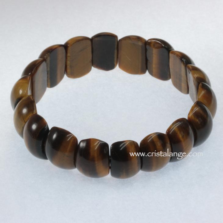 Discover the energetic properties of gemstones and semi precious stones, here tiger's eye bracelet, brown gold stone