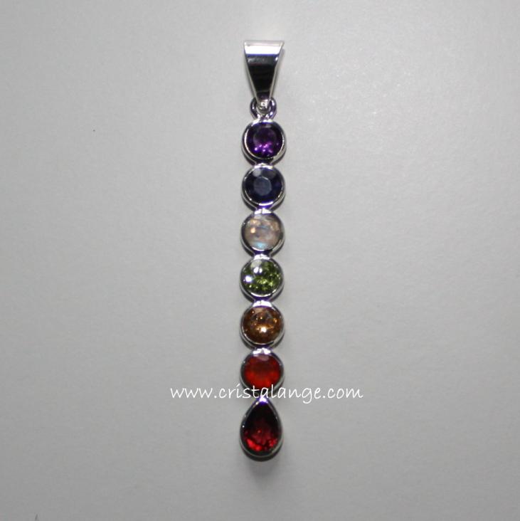 Fédélina chakras and semi precious stones pendant