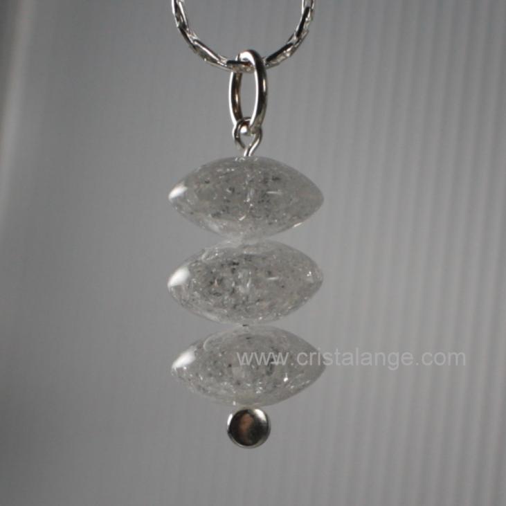 Crackled rock crystal pendant Dulcine