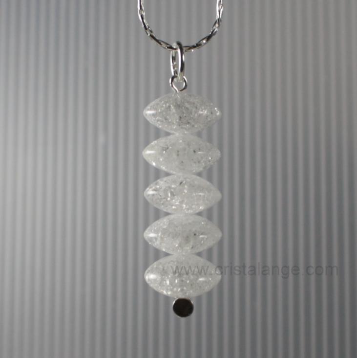 Crackled rock crystal pendant Dulcine 5