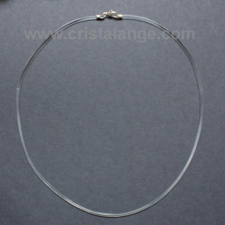 Transparent rubber and silver necklace