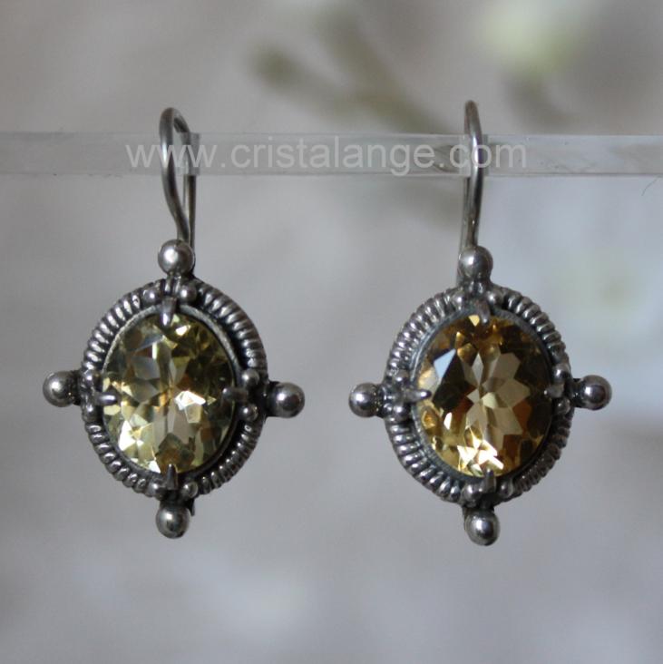 Basille citrine silver earrings