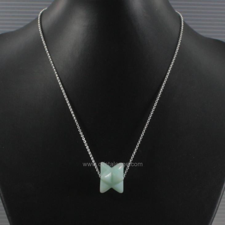 Amazonite merkaba star necklace