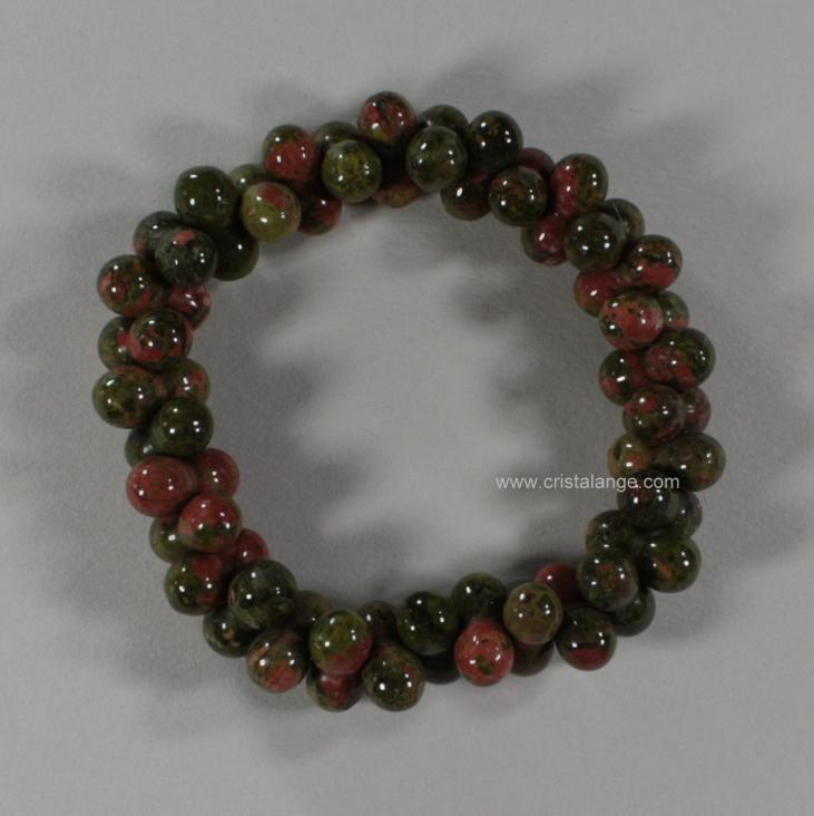 Discover the healing power of stones with this unakite bracelet, green natural gemstone