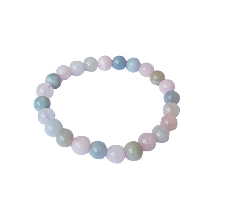 Morganite Aqua Marine bracelet (round beads)