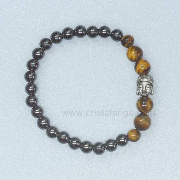 Discover the healing power of stones with this tiger's eye and hematite bracelet . Cristalange.com