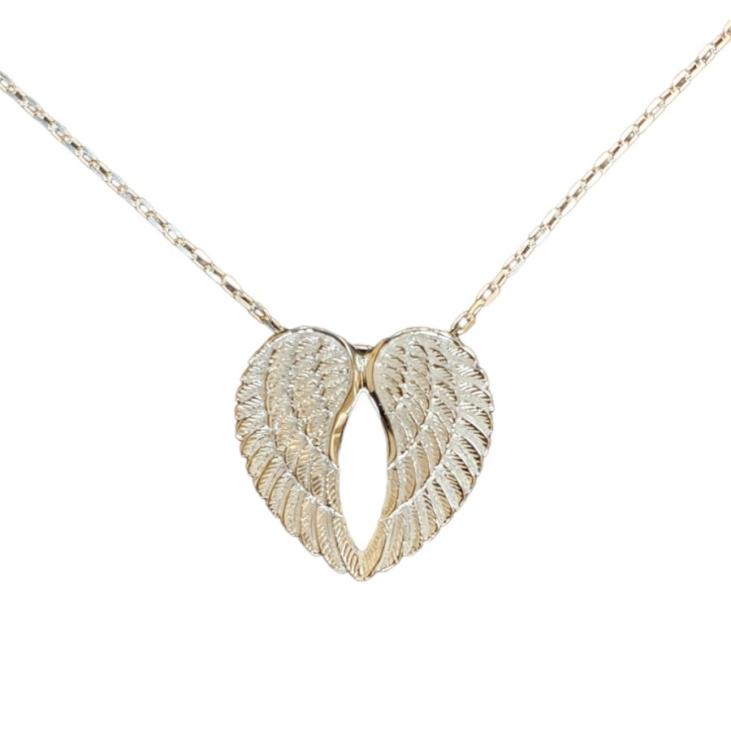 Silver angel wing necklace
