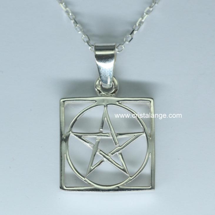 Silver necklace with pentagram pendant