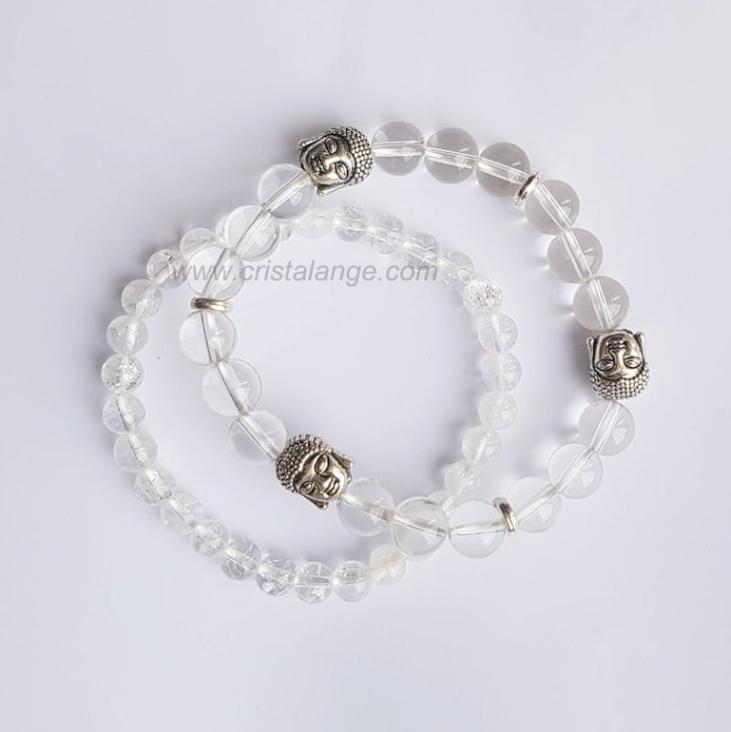 Rock crystal and bouddhas bracelets