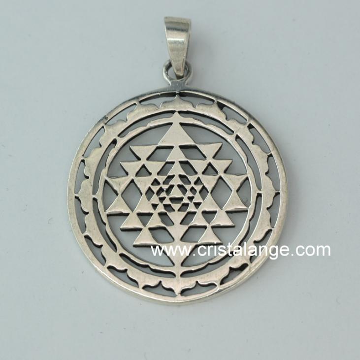 Full Shri Yantra silver pendant (tantrism and concentration)