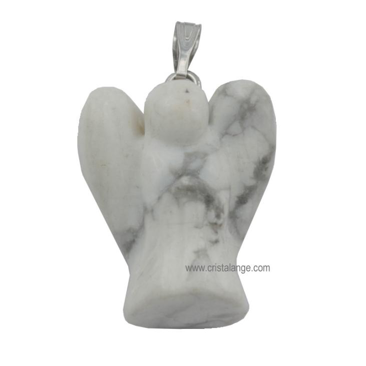 Discover our angel pendants in gemstones as well as all our guardian angel jewelry, here an howlite baby angel pendant