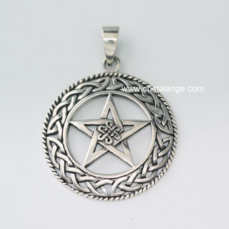 Endless knot in pentagram pendant