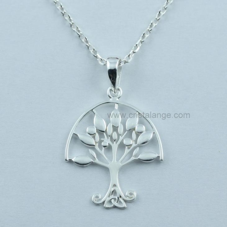 Silver tree of life & trickle silver necklace - Kabbalah