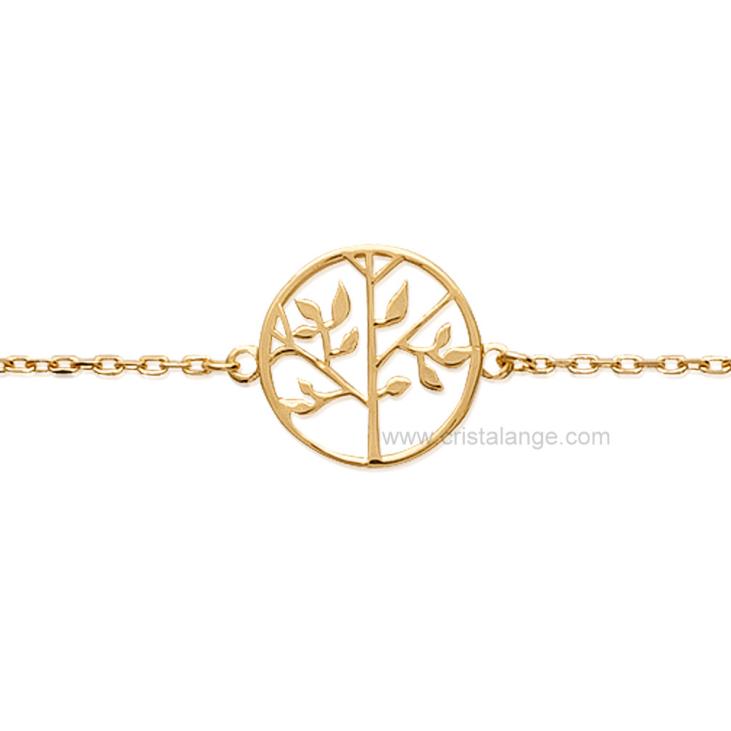 Gold plated tree of life bracelet